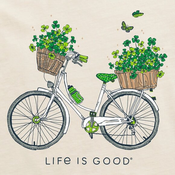 Life Is Good Tops - Life Is Good Women's Clover Bike Short Sleeve Crusher Shirt - LARGE